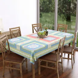 Texstylers Multicoloured Geometric Printed Anti-Slip Cotton 6-Seater Table Cover-8