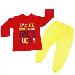 Fareto Kids Printed Pure Cotton T-shirt With Pyjamas-image-18