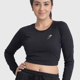 FUAARK Women Stretchex Solid Round Neck Cotton Slim Fit T-shirt-37
