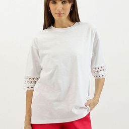 United Colors of Benetton Women Drop-Shoulder Sleeves T-shirt-image-96