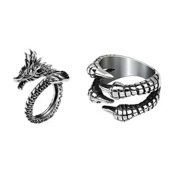 Zoey Set Of 2 Silver-Plated Intricate Textured Details Adjustable Finger Rings-42