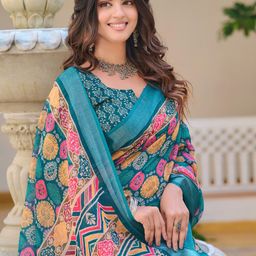 Anouk Rustic Ethnic Motifs Printed Zari Sungudi Saree-50