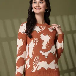 Thirty Threads Women Printed Woollen Pullover-picture-11