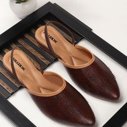 Killer Women Brown Solid Synthetic Casual Mules Flats With Western Embellished-36