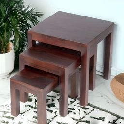 Ikiriya Set Of 3 Red Nesting Table-34