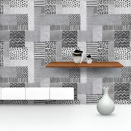 ArtzFolio Printed UV-Resistant Anti-Bacterial Black & White PatternPeel & Stick Wallpaper-71