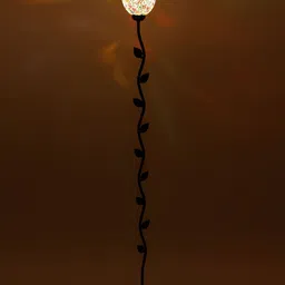 Devansh Black & Red Glass Leaf Floor Lamp image 5