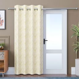 Myntra Elegant Homes Cream & Gold-Toned Floral Printed Door Curtain-image-97
