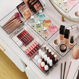 Kuber Industries Transparent 12 Pieces Makeup Storage Organisers-38