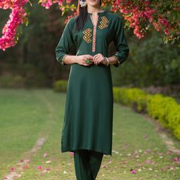 WOMEN PLUS Women Floral Printed Flared Sleeves Kurta-image-82