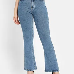 METTLE Women Bootcut Light Fade Stretchable Jeans-image-19