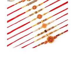 Aadikart Pack of 10 Thread Rakhi-image-0