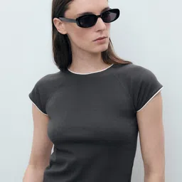 MANGO Raglan Sleeves Crop T-shirt-image-41