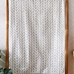 Home Centre White & Grey Printed Cotton 500 GSM Bath Towel-90