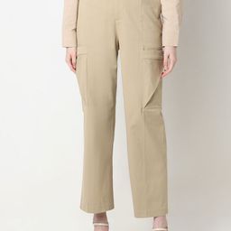 Vero Moda Women Straight Fit High-Rise Cargos Trousers-image-52