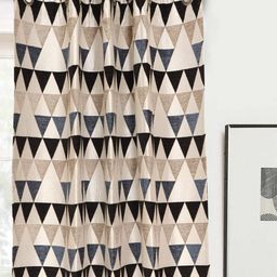 Saral Home Grey & Beige Geometric Black Out Window Curtain-49