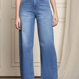 PUELLA Women Straight Fit High-Rise Light Fade Jeans-picture-0