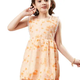 VAVA Creation Girls Cotton Floral Embroidered Fit & Flare Dress-26
