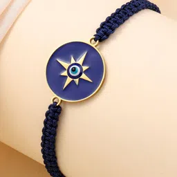 SALTY Set Of 5 Evil Eye Protector Thread Rakhis With Roli & Chawal image 2
