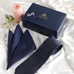 Alvaro Castagnino Men Tie, Cufflinks, Pocket Square Accessory Gift Set-image-47