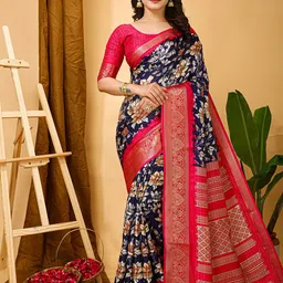 HI FI NX Floral Zari Silk Cotton Banarasi Saree-image-51