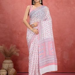 Jevi Prints Floral Printed Pure Cotton Saree-picture-57