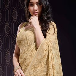 TASRIKA Women Beads and Stones Poly Georgette Designer Saree-picture-47