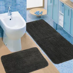 Saral Home 2Pcs Grey Textured Anti Skid Bath Mats-12