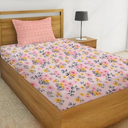 IVAZA Pink Pure Cotton 330 TC Bedsheets-image-91
