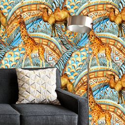ArtzFolio Printed UV-Resistant Anti-Bacterial African Camel Giraffe Peel & Stick Wallpaper-image-34