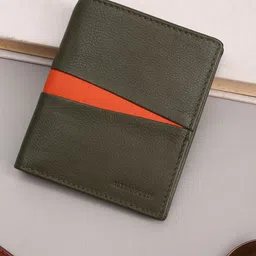 Allen Solly Men Textured Leather Two Fold Wallet-2
