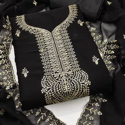 MANVAA Ethnic Motifs Embroidered Sequinned Unstitched Dress Material-image-23