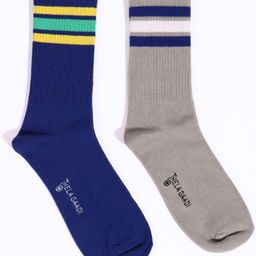 Thela Gaadi Unisex Pack Of 2 Calf Length Stripes Socks-image-71