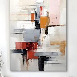 Myntra Elegant Homes Beige 1 Piece Canvas Abstract Wall Paintings-14