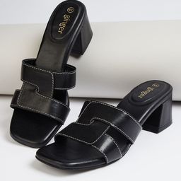 Ginger by Lifestyle PU Block Peep Toes-19