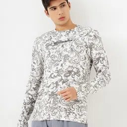 Genoa Men Floral Printed Slim Fit T-shirt-image-99