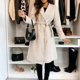 StyleCast x Revolte Double Breasted Notched Lapel Overcoat-52
