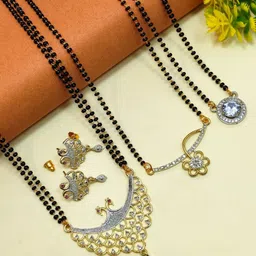 DIVYANSHI COLLECTION Women Gold-plated Mangalsutr & Earrings (Pack of 4)-24