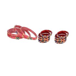 Somil Elegant Combo Glass Bangle Set | Handmade Traditional Chudi For Women | Perfect For Daily & Occasion Use, Combo Of 2 Set, Gajri, Multicolor-image-70