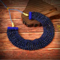 Jewar Mandi Crystals Beaded Choker Statement Necklace-25