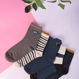 BAESD Unisex Kids 5-Pcs Patterned Knee-Length Socks-2