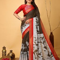 LeeliPeeri DesignerKalamkari Printed Saree-image-77