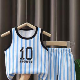 StyleCast x Revolte Boys Striped Round Neck Pure Cotton T-shirt With Shorts-image-31