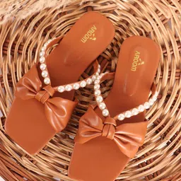 AROOM Women Open Toe Flats-23