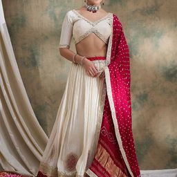 SHRINGARINI Beads and Stones Ready to Wear Lehenga & Unstitched Blouse With Dupatta-25