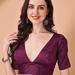 Tikhi Imli V-Neck Short Sleeves Saree Blouse-53