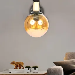 decorativeray Yellow Glass Traditional Spherical Shaped Wall Lamp-2