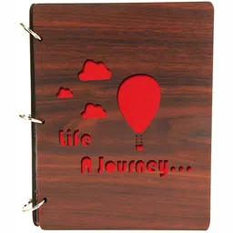 SEHAZ ARTWORKS Brown & Red Life A Journey Printed Paper & Wooden Photo Album-image-54