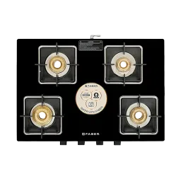 Faber Remo XL 4BB Glass Top 4 Burner Manual Gas Stove (MS Power Coated Pan Support, Black)-image-94