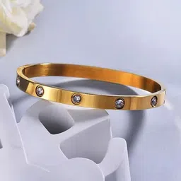 DressBerry Gold Plated American Diamond Kada Bracelet-40
